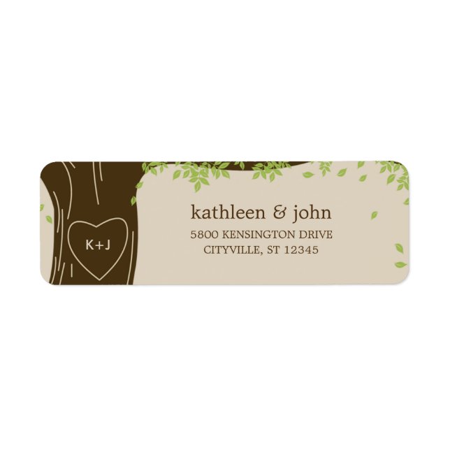 Oak Tree Wedding Address Labels (Vorne)
