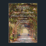 Oak Tree Wedding Einladung<br><div class="desc">Diese schöne Hochzeitseinladung beinhaltet einen Eichentunnel, der einen Weg hinunter führt. Das Sonnenlicht dringt durch die Baumzweige. Eine Parkbank lädt ein Paar zur Erholung in der Schönheit der Eichenbaum-Baumkronen. Die Herbstfarben braun, gelb und orange sind gesunken, während die grünen Farben noch immer von der Landszene ausstrahlen. Die Sonne lädt Sie...</div>