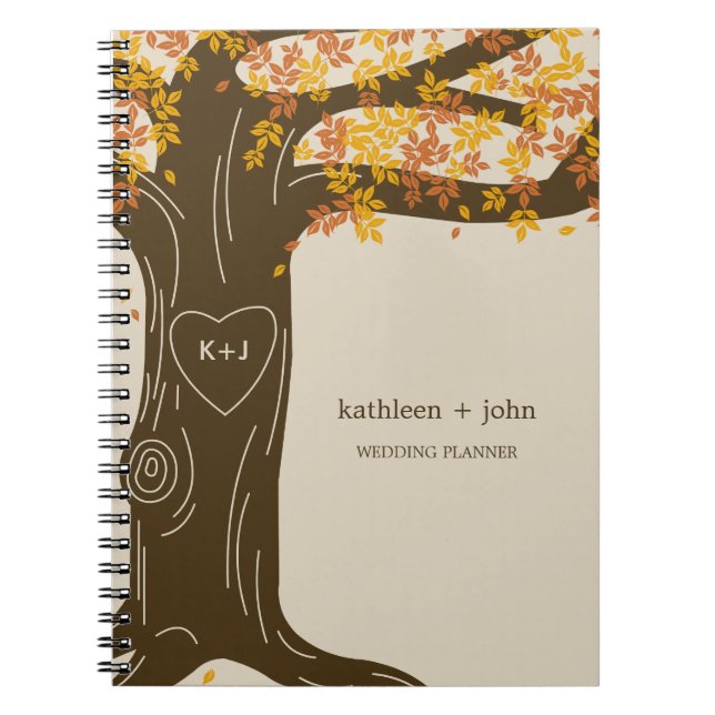 Oak Tree Wedding Planner Notebook - Orange Notizblock (Vorderseite)