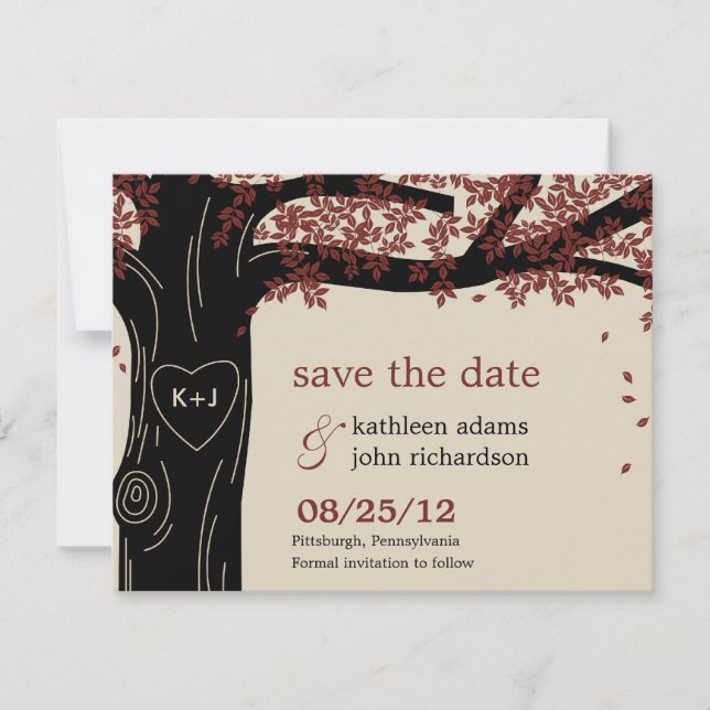 Oak Tree Wedding Save the Date Card (Vorderseite)