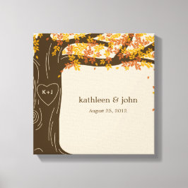 Oak Tree Wrapped Canvas Art - Orange Leinwanddruck