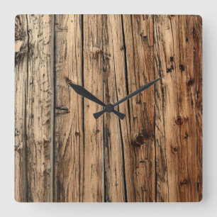 Oak wood clock quadratische wanduhr