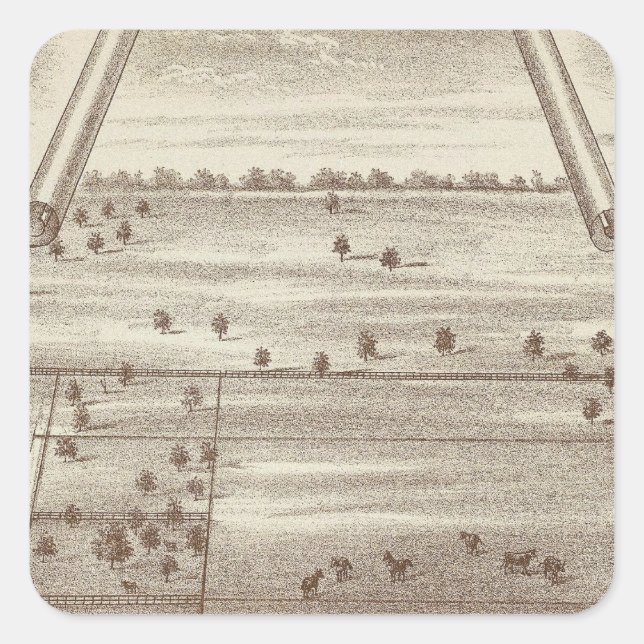 Oakdale Ranch Quadratischer Aufkleber (Vorderseite)