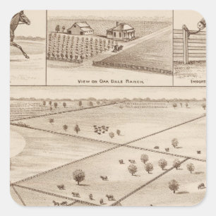 Oakdale Ranch Quadratischer Aufkleber