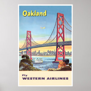 Oakland Art Kalifornien Reiseplakat Western Print Poster