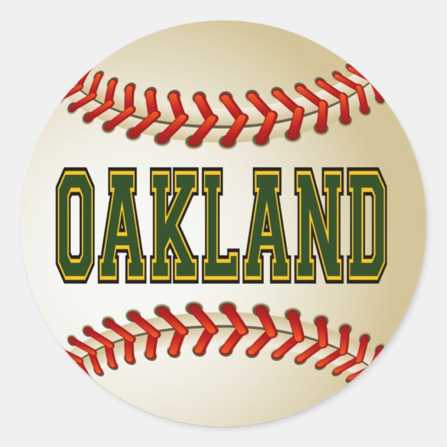 OAKLAND BASEBALL RUNDER AUFKLEBER (Vorderseite)