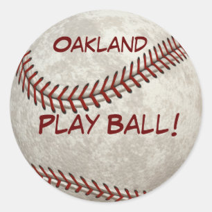 Oakland Baseball spielen Ball! Amerikanische Verga Runder Aufkleber