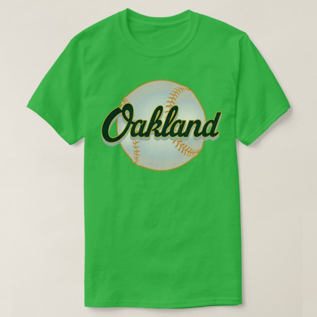 Oakland Baseball Vintag Baseball Teamgeschenk T-Shirt (Design vorne)