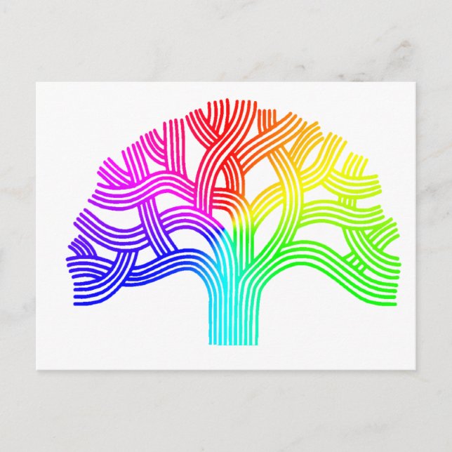 Oakland-Baum-Regenbogen Postkarte (Vorderseite)