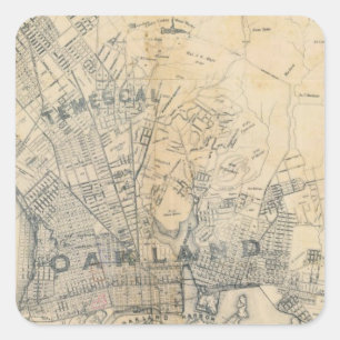 Oakland, Berkeley, Alameda Quadratischer Aufkleber