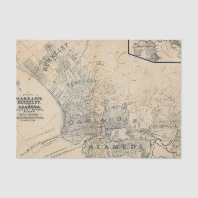 Oakland, Berkeley, Alameda Seidenpapier (Vorderseite)