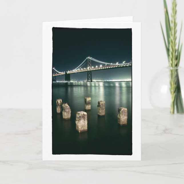 Oakland-Bucht-Brücken-@ Nacht Karte (Vorderseite)
