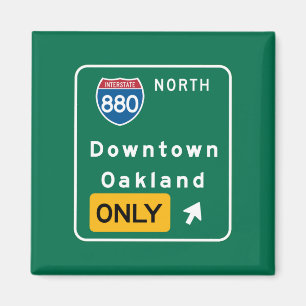 Oakland, CA Road Sign Magnet