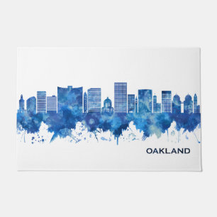 Oakland California Skyline Blue Fußmatte
