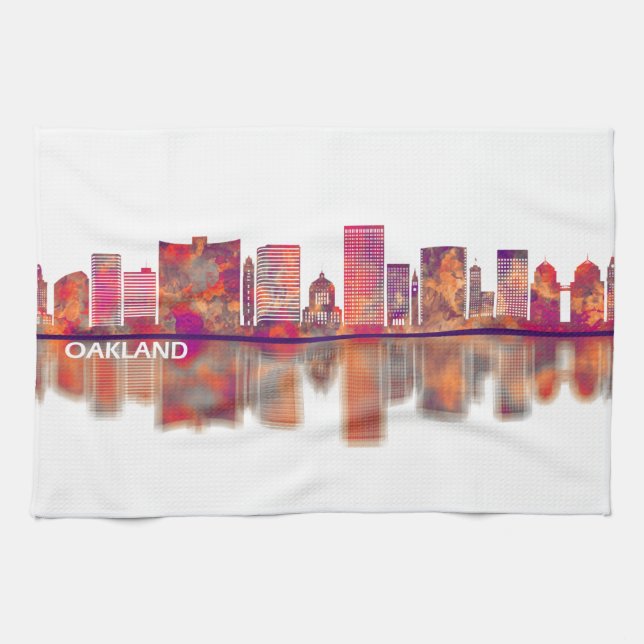 Oakland California Skyline Geschirrtuch (Horizontal)