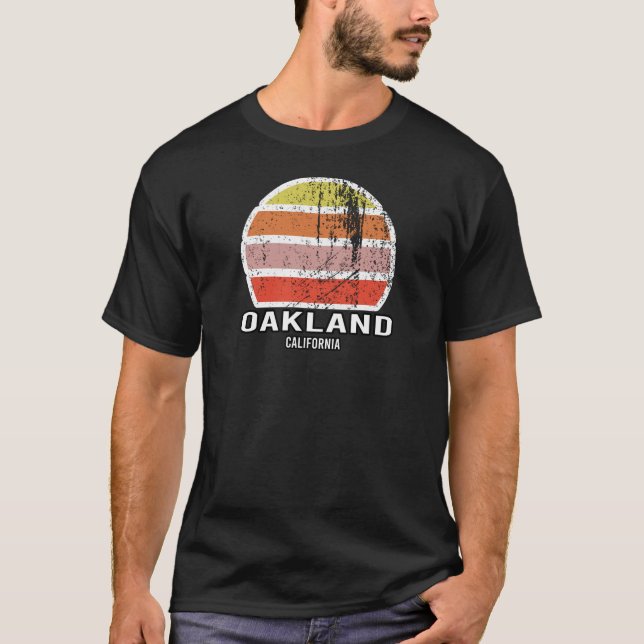 Oakland California Vintag Sunset T-Shirt (Vorderseite)