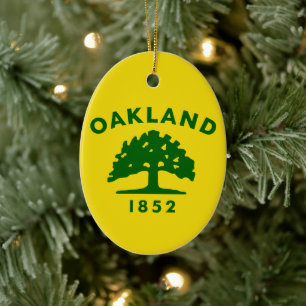 Oakland-Flagge, Kalifornien Keramik Ornament