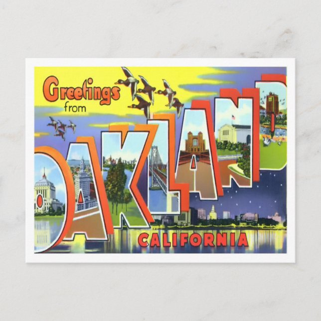 Oakland, Kalifornien - Große Briefe Postkarte (Vorderseite)