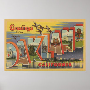 Oakland, Kalifornien - große Buchstabe-Szenen Poster