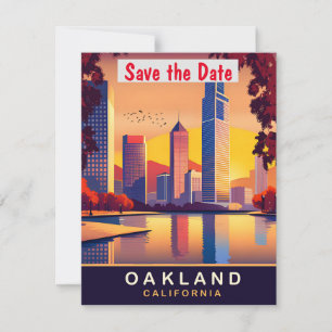 Oakland, Kalifornien, Reise-Postkarte, Save The Date