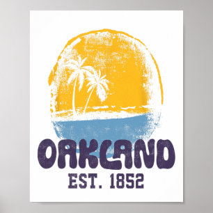 Oakland Kalifornien Retro Surfer Vintage Strand Fü Poster