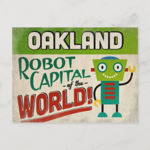Oakland Kalifornien Roboter - Lustige Vintage Postkarte