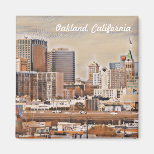 Oakland, Kalifornien Skyline Fine Art Magnet