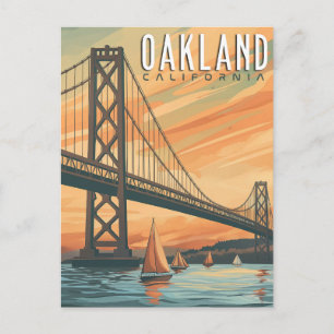 Oakland, Kalifornien - Vintage Reise Postkarte