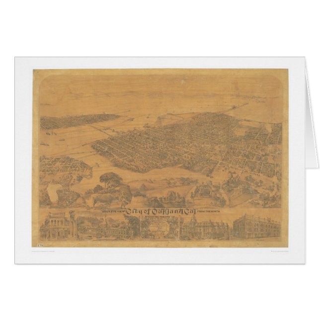 Oakland, panoramische Karte 1881 (1231A) CA (Vorderseite (Horizontal))