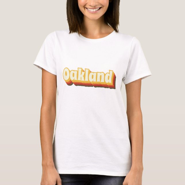 Oakland Retro Vintager Text T-Shirt (Vorderseite)