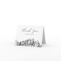 Oakland Skyline Sketch Blank Danke Karte