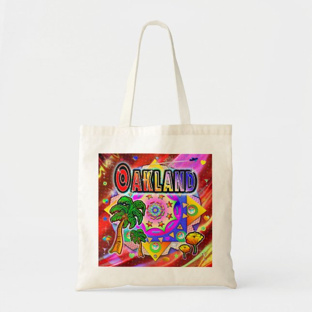 Oakland Tropical Friends Tote Bag Tragetasche (Vorne)