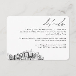 Oakland Wedding Hotel Zimmerblock Details Begleitkarte