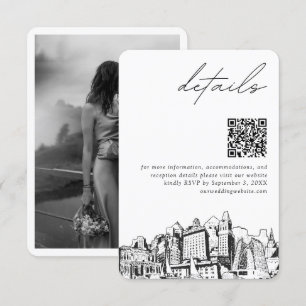Oakland Wedding Modern Details QR Code Begleitkarte