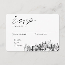 Oakland Wedding Traditionelle UAWG Meal Option Begleitkarte