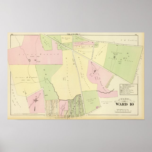 Oaklands und Smith Plat Atlas Karte Poster (Vorne)