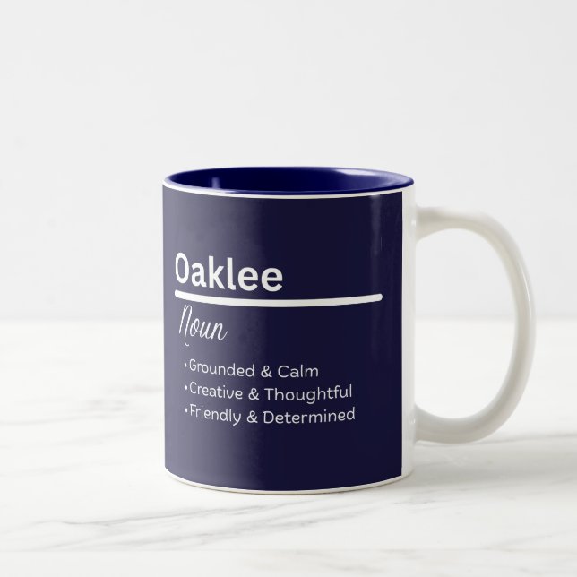 Oaklee Personalisierter Name Kaffeetasse (Rechts)