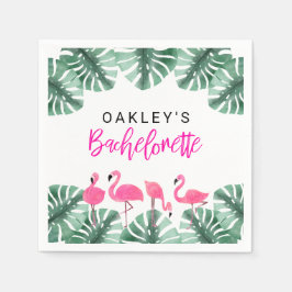 OAKLEY Hot Pink Tropical Flamingo Bachelorette Serviette
