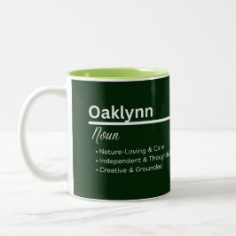 Oaklynn Personalized Name Coffee Mug Zweifarbige Tasse