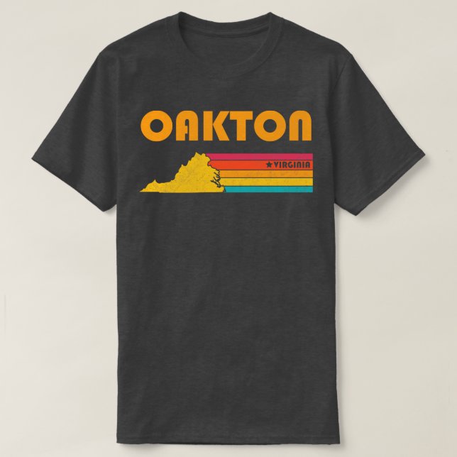 Oakton Virginia Vintag Distressed Souvenir T-Shirt (Design vorne)