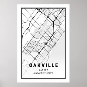 Oakville Ontario Kanada Reisen Stadt Karte Modern Poster
