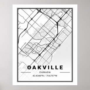 Oakville Ontario Kanada Reisen Städteplan Poster