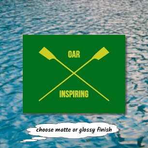 Oar inspirierend Slogan und gekreuzte Ohren grün Postkarte
