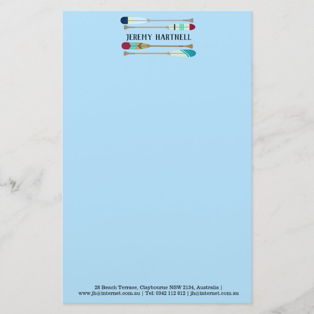 Oars im Vintagen Stil Briefpapier (Vorderseite)