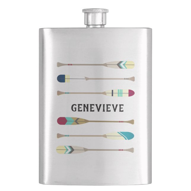 Oars im Vintagen Stil Flachmann (Vorderseite)