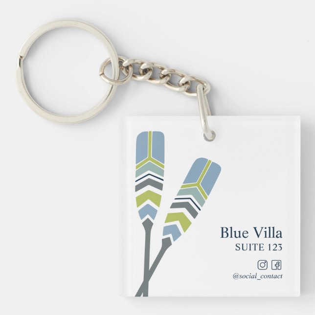 Oars Lake Ocean Beach Kabine Vermietung Hotelzimme Schlüsselanhänger (Vorderseite)