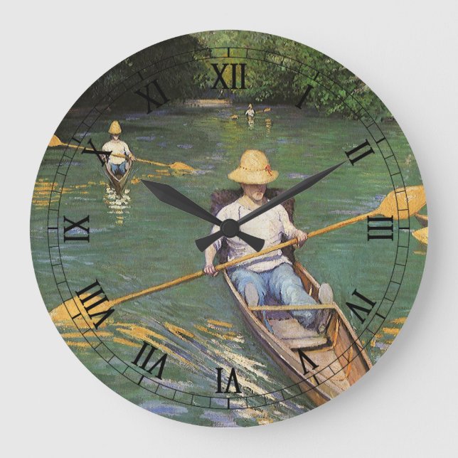 Oarsmen von Gustave Caillebotte, Vintage Kunst Große Wanduhr (Vorderseite)