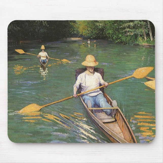 Oarsmen von Gustave Caillebotte, Vintage Kunst Mousepad (Vorne)