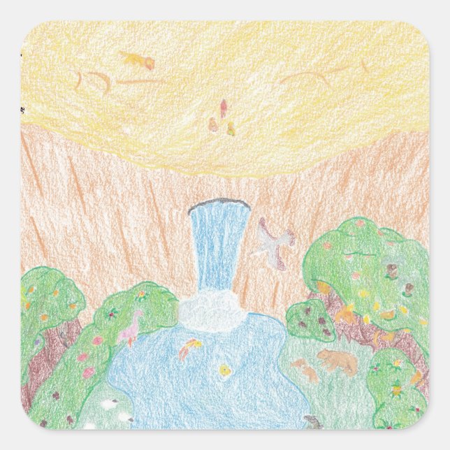 Oase Quadratischer Aufkleber (Vorderseite)