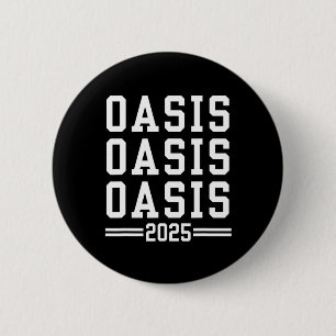 Oasis 2025 Urlaub Ca Vintage Retro Souvenirs Rot Button
